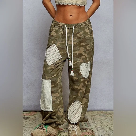 POL Camouflage Patchwork Jogger Pants - Picture 1 of 4